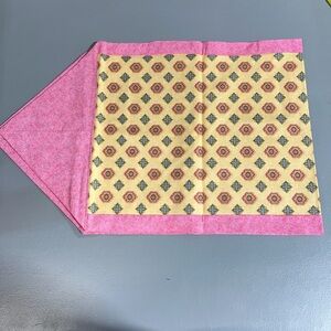Pink and Yellow Patterned Table Runner